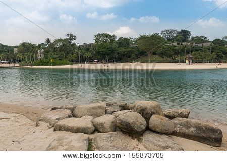a beautiful Sandy Beach on Santosa Singapore