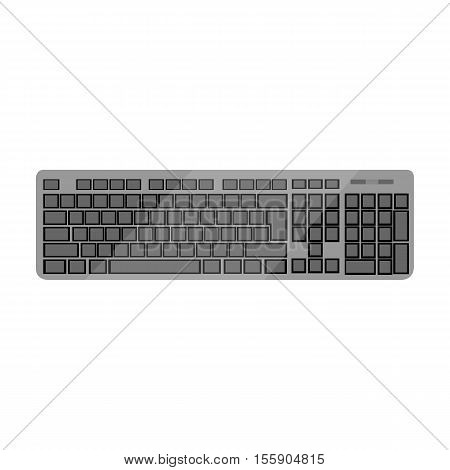 Keyboard icon in monochrome style isolated on white background. Personal computer symbol vector illustration.
