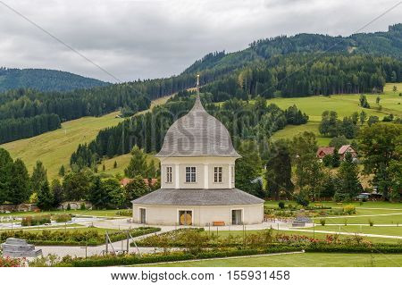 St. Lambrecht's Abbey is a Benedictine monastery in Styria Austria. Monastery garden with a garden pavilion