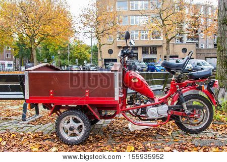 Amsterdam the Netherlands - November 8 2016: MGB hybrid delivery vehicle in Amsterdam