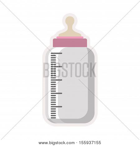 biberon baby with beige pacifier vector illustration