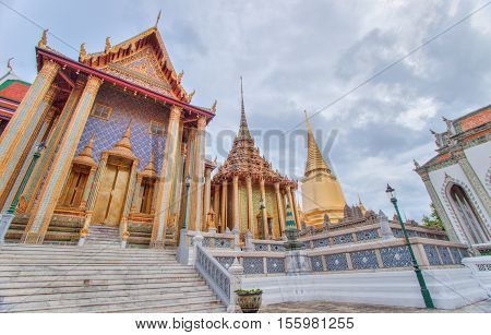 Public royal temple, Bangkok, Thailand on sunny day