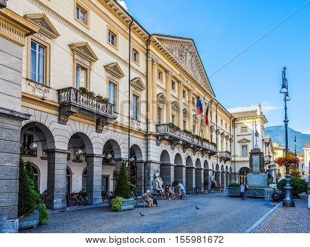 Hdr Emile Chanoux Square In Aosta