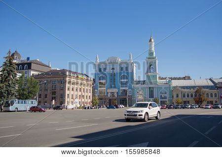 Kiev Ukraine - August 27 2016: View of the Kontraktova Square