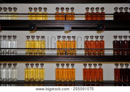 Gradation Of Cognac Alcohol Colors Depending On The Time Of Aging