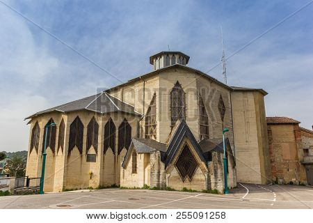 Note Dame De Puy Basilica On Top Of A Hill In Estella, Spain