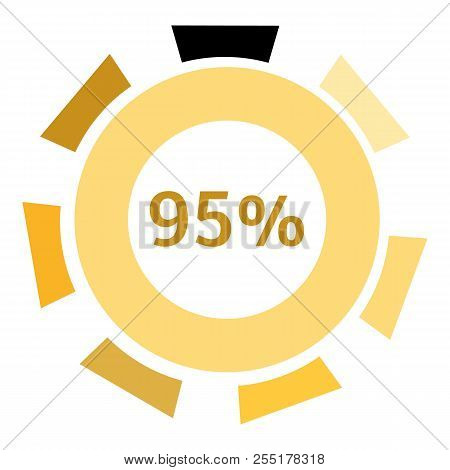 Web Preloader 95 Percent Icon. Flat Illustration Of Web Preloader Icon For Web Design