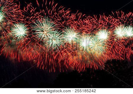 Pyrotechnic show in honor of the holiday. Scarlet Sails. The Great Pyrotechnic Show. A stunning fire