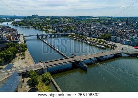 Droneshot Of The Beautiful City Maastricht, Netherlands