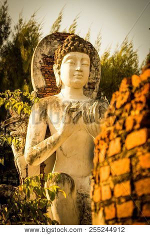 Tranditional Buddha Statue In Samut Prakan, Thailand