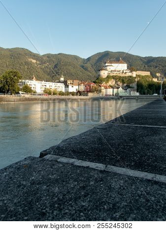Panorama Of Kufstein Castleover The River Inn