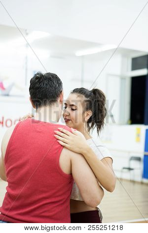 Marvelous Couple Dancing Social Dance In Big Studio Hall