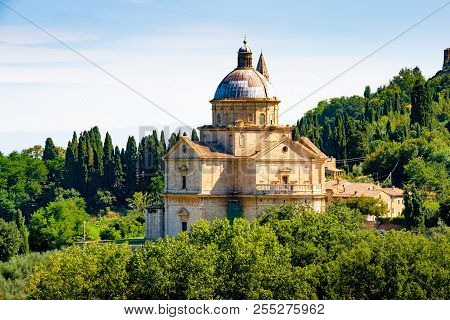 San Biagio Is A Renaissance Greek Cross Central Plan Church Outside Montepulciano, Tuscany, Italy