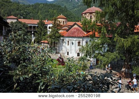 Bachkovo Monastery, Bulgaria - August 30, 2015:  Buildings In Medieval Bachkovo Monastery, Bulgaria