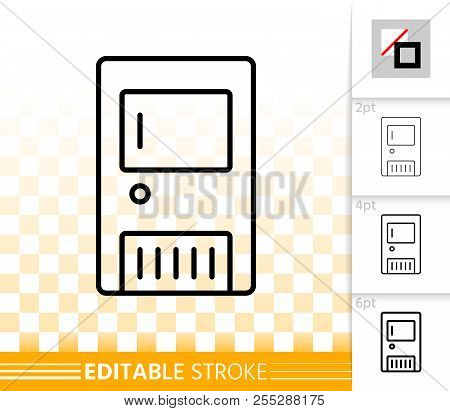 Solid Fuel Boiler Thin Line Icon. Outline Sign Of Heating. Water Heater Linear Pictogram With Differ