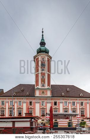 Sankt Polten Town Hall On Main Square Of City, Austria