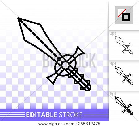 Mouse Cursor Thin Line Icon. Outline Web Sign Of Arrow. Click Linear Pictogram With Different Stroke