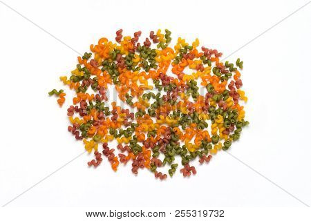 Multicolored Italian Pasta From Different Varieties Of Flour On
