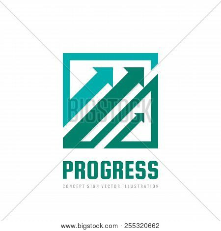 Progress - Concept Business Logo Template Vector Illustration. Abstract Arrows System Creative Sign.
