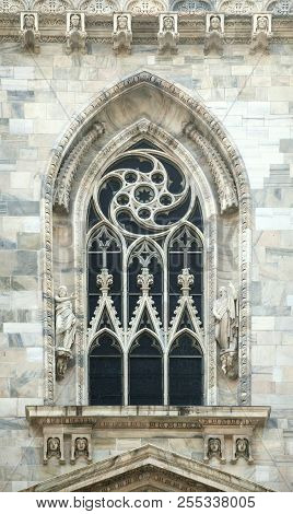 Ornamented Window Of A Cathedral In Gothic Style