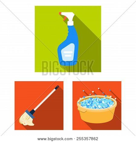 Cleaning And Maid Flat Icons In Set Collection For Design. Equipment For Cleaning Vector Symbol Stoc