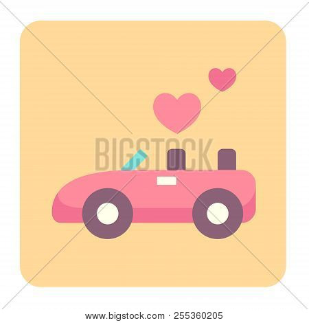Roofless Car Icon In Flat Color Design Vector Illustration