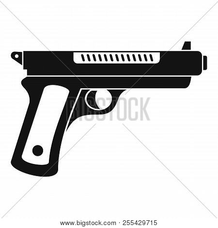 Gangster Pistol Icon. Simple Illustration Of Gangster Pistol Icon For Web Design Isolated On White B