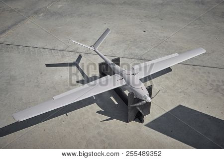 Kubinka, Russia, Aug.24, 2018: View On Russian Pilotless Air Craft. Russian Military Drones On Army-