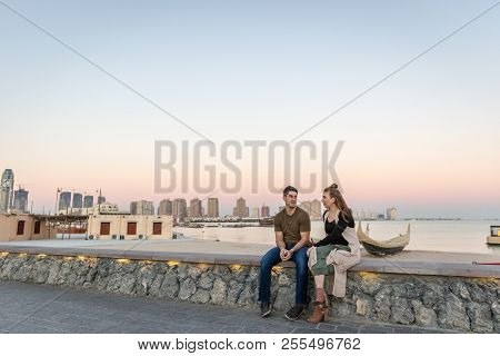 Doha, Qatar - Jan 9th 2018 - Locals And Residents Enjoying A Open Area In A Late Afternoon In Doha, 
