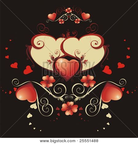 Vintage sammensætning til Valentine's day.(vektor illustration)