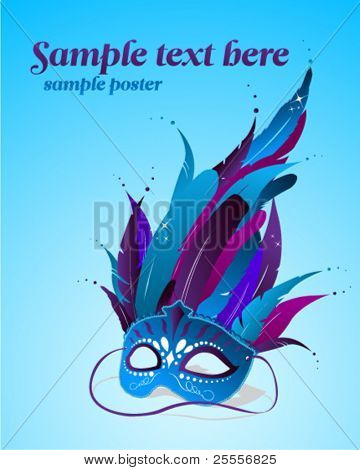 Vector party mask poster template