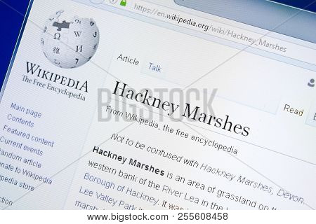 Ryazan, Russia - August 28, 2018: Wikipedia Page About Hackney Marshes On The Display Of Pc