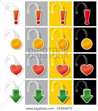 โฆษณา wobbler ของรูปร่างและสีต่าง ๆ กัน เวกเตอร์