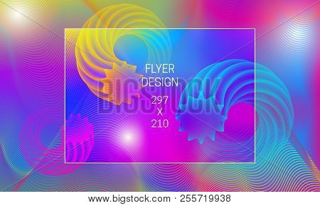 Template For Flyer Abstract Backdrop Generation. Vector Vibrant Background With Annular Translucent 