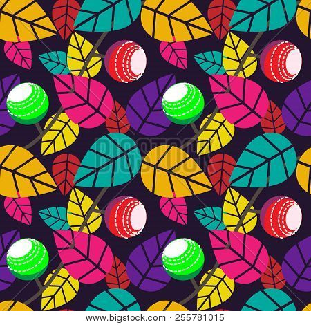 Autumnal Seamless Pattern Of Leaves. Colorful Background For Design. Template For Printing On Fabric