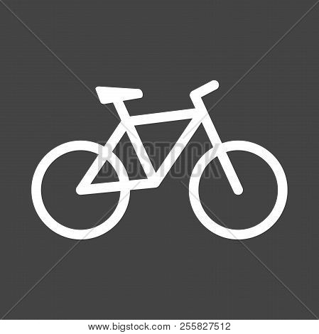 Bike Icon On Grey Background. Bicycle Vector Illustration In Fla . Business Abstract Pictogram.