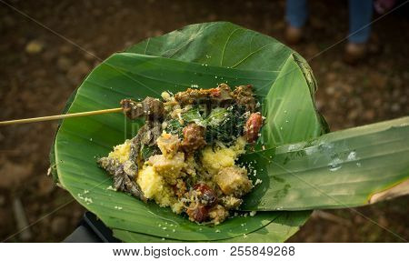 Nasi Jagung Or Corn Rice In Indonesia With Banana Leaf Plate Photo Taken In Indonesia Pekalongan Cen