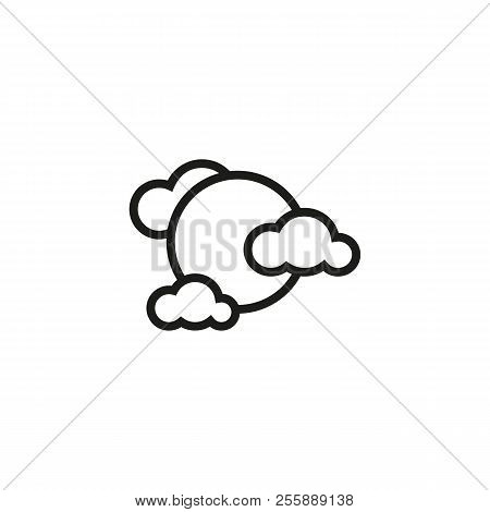 Full Moon Line Icon Vector Photo Free Trial Bigstock