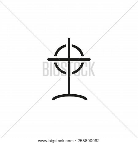 Sight With Bead Line Icon. Target, Hunting, Killing. Strategy Concept. Vector Illustration Can Be Us