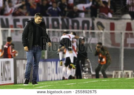 Buenos Aires, Argentina - August 29, 2018: Eduardo Coudet (racing) Is Getting Away In Sorrow After T