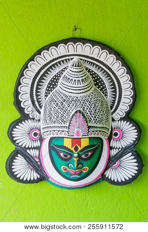 Colorful Chhau (or Chhou) Mask On Karnatak Art , Handicrafts On Display For Sale - At Charida, Purul