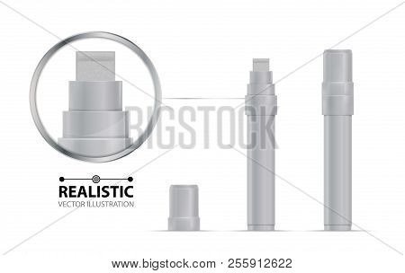 Whitemarker Realistic Vector Illustration. Broad Marker For School