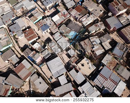 Aerial View Over A Township Near Cape Town, South Africa