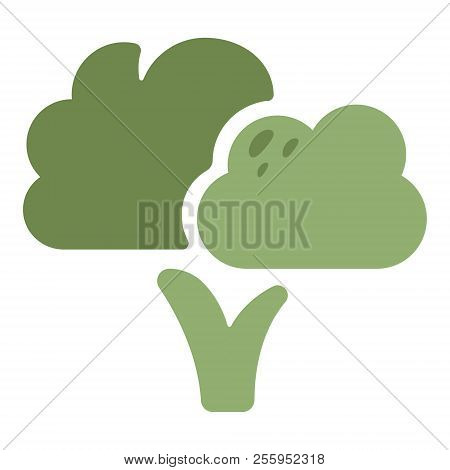 Greeen Broccoli Icon In Flat Color Design Vector Illustration