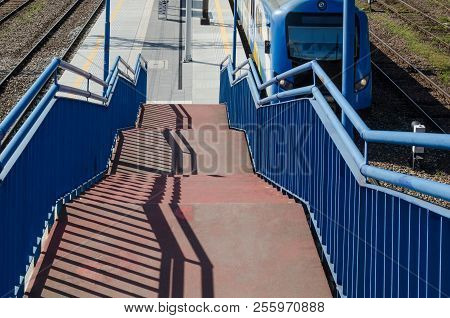 Railway Station And Passenger Train - Public Transport Infrastructure