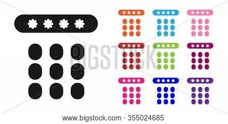 Black Password Protection And Safety Access Icon Isolated On White Background. Security, Safety, Pro