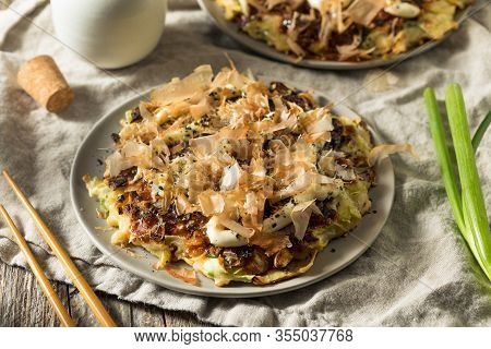 Homemade Japaense Okonomiyaki Cabbage Pancake