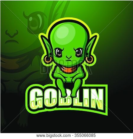 Vector Illustration Of Green Goblin Mascot Esport Logo Design