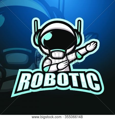 Vector Illustration Of Robotic Mascot Esport Logo Design