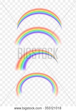 Rainbow Icon Realistic. Perfect Icon Isolated On Transparent Background - Stock Vector.